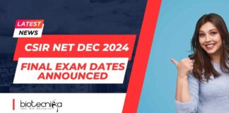 CSIR NET Dec 2024 Exam Dates Announced