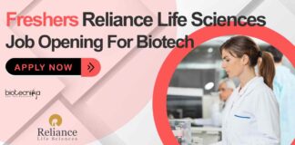 Freshers Biotech Jobs at Reliance