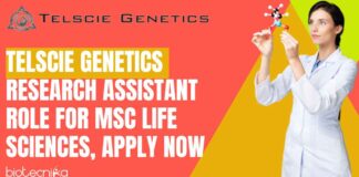 Telscie Genetics Research Assistant Role For MSc Life Sciences, Apply Now