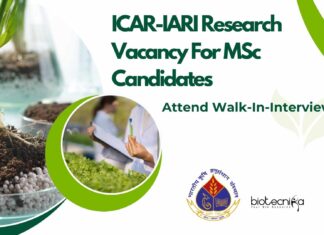 ICAR-IARI Research Vacancy For MSc