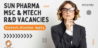 Sun Pharma MSc & MTech Jobs