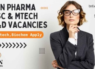 Sun Pharma MSc & MTech Jobs