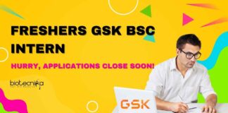 Freshers GSK BSc Intern