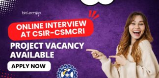 CSMCRI Biotechnology Project Vacancy - Apply Online