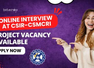 CSMCRI Biotechnology Project Vacancy - Apply Online