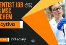 Cytiva Scientist Job For MSc Biochem – Apply Online Cytiva Scientist Job For MSc