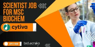 Cytiva Scientist Job For MSc