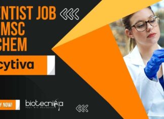 Cytiva Scientist Job For MSc