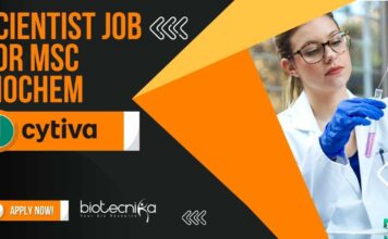 Cytiva Scientist Job For MSc Biochem – Apply Online Cytiva Scientist Job For MSc