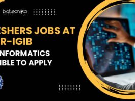 Freshers Bioinformatics Project Jobs at CSIR-IGIB