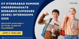 IIT Hyderabad SURE Internships 2025