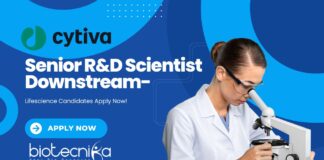Senior R&D Scientist Downstream Cytiva