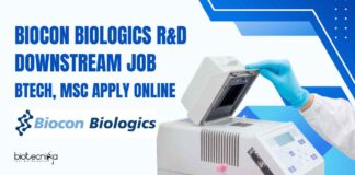 Biocon Biologics R&D Downstream Job