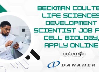 Beckman Coulter Life Sciences Development Scientist Job For Cell Biology, Apply Online Beckman Coulter Development Scientist Job
