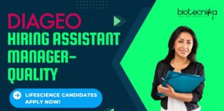 Hiring Assistant Manager Quality at Diageo