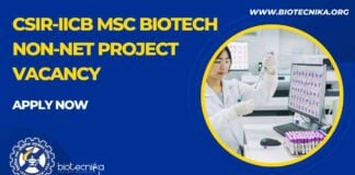 IICB MSc Biotech Non-NET Project Vacancy