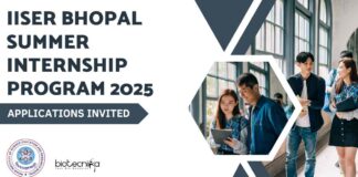 IISER Bhopal Summer Internship 2025