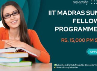 IIT Madras Summer Fellowship Programme 2025