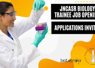 JNCASR Biology Trainee Job Opening