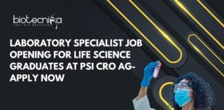 Laboratory Specialist Job Opening for Life science Graduates at PSI CRO AG- Apply Now