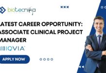 Associate Clinical Project Manager at IQVIA – Apply Now Latest Career Opportunity: Associate Clinical Project MANAGER At IQVIA