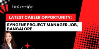 Latest Career Opportunity: Syngene Project Manager Job, Bangalore - Apply Now