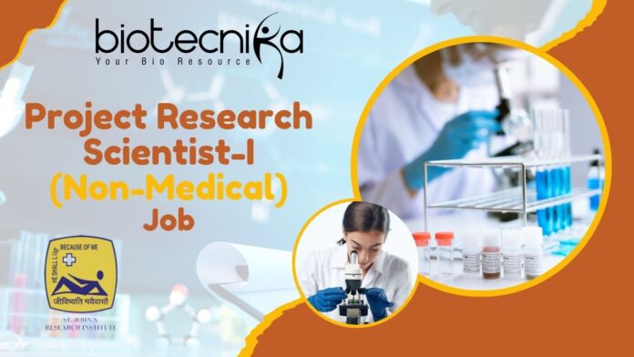 SJRI Project Research Scientist Non-Medical Post For Life Sciences, Apply Now