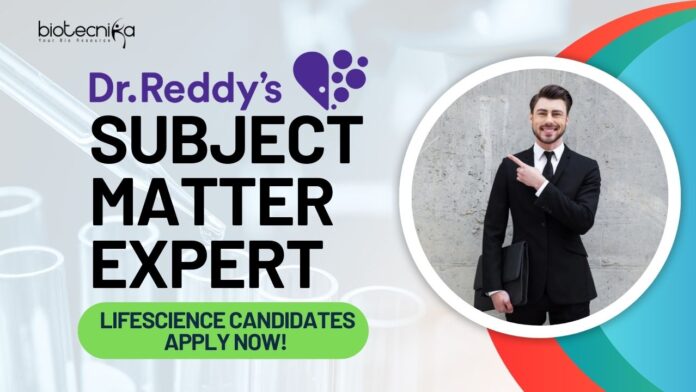 Dr. Reddy's Subject Matter Expert