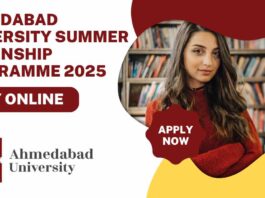 Ahmedabad University Summer Internship 2025