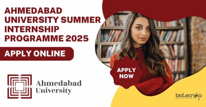 Ahmedabad University Summer Internship 2025