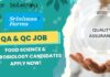 QA & QC Job at Srinivasa Farms- Food Science & Microbiology Apply Now! QA & QC Job role at Srinivasa Farms- Food Science & Microbiology Candidates Apply Now!