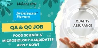 QA & QC Job role at Srinivasa Farms- Food Science & Microbiology Candidates Apply Now!