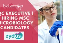 Microbiology QC Executive Job at Zydus – Apply Now! QC Executive Hiring MSc Microbiology Candidates