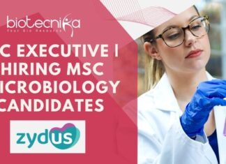 QC Executive Hiring MSc Microbiology Candidates