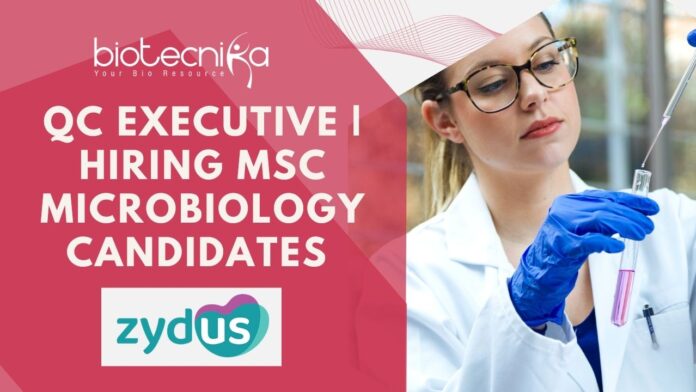 QC Executive Hiring MSc Microbiology Candidates