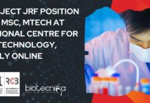 Project JRF Position For MSc, MTech at Regional Centre for Biotechnology, Apply Online RCB Project Positions 2025