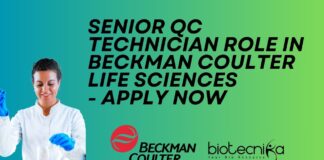 QC Technician Job at Beckman Coulter Life Sciences - Apply Now