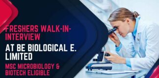 Freshers Walk-In-Interview at BE Biological