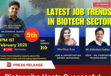 FREE Webinar on Latest Job Trends In Biotech Sector 2025 By Biotecnika Concluded Successfully Latest Job Trends In Biotech Sector 2025 - Press Release By Biotecnika