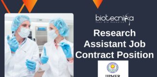 Research Assistant Job at JIPMER Contract Position Apply Now