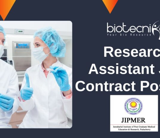 Research Assistant Job at JIPMER Contract Position Apply Now