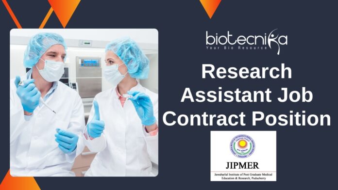 Research Assistant Job at JIPMER Contract Position Apply Now