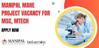Manipal MAHE Project Vacancy