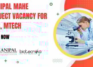 Manipal MAHE Project Vacancy