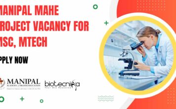 Manipal MAHE Project Vacancy