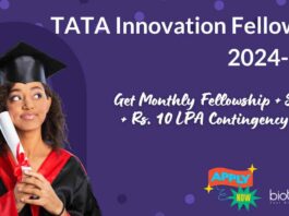 TATA Innovation Fellowship 2024-2025