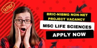BRIC-NIBMG Non-NET Project Vacancy