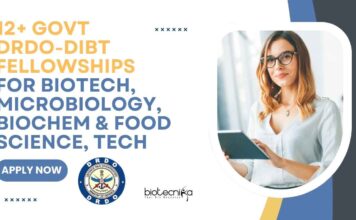 DRDO-DIBT Fellowships For Biotech
