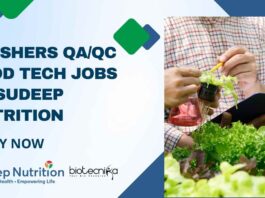 Freshers QA/QC Food Tech Jobs