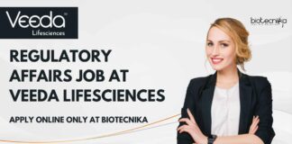 Regulatory Affairs Job at Veeda Lifesciences